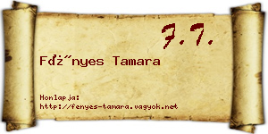 Fényes Tamara névjegykártya